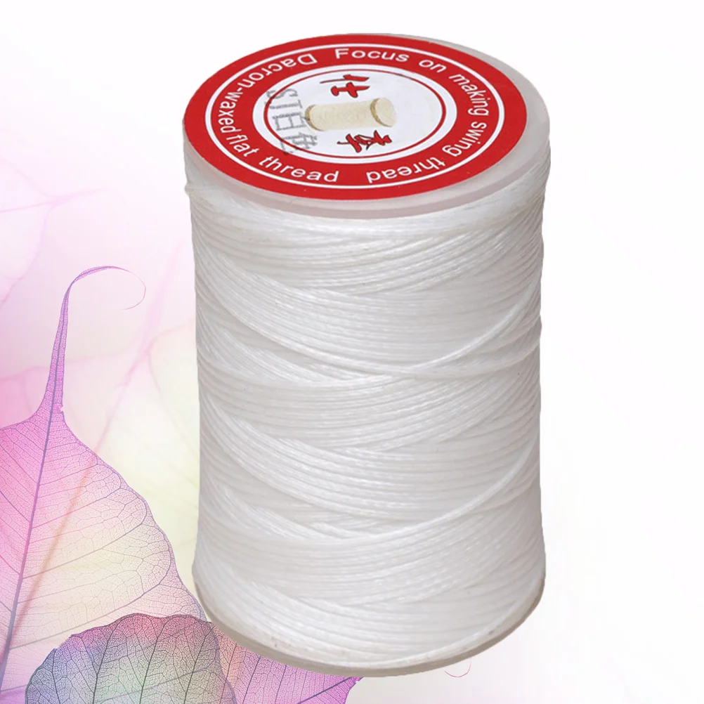 

1PC 0.45mm Round Waxed Thread Leather Sewing Thread Hand Stitching Thread for Craft DIY (White)