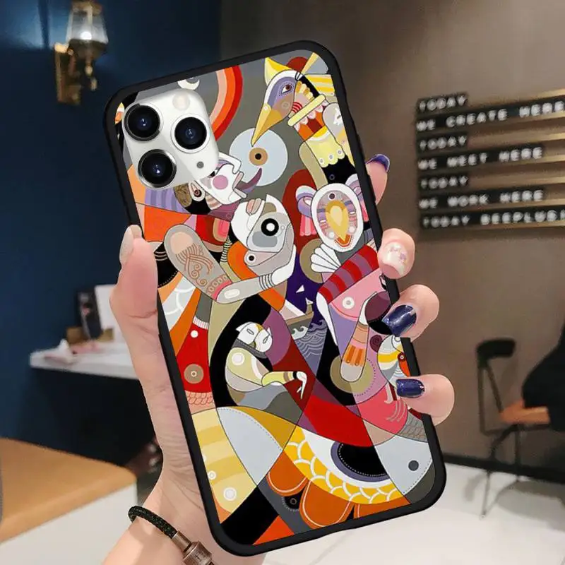 

Picasso abstract art style Phone Case for iPhone 11 12 pro XS MAX 8 7 6 6S Plus X 5S SE 2020 XR Soft silicone