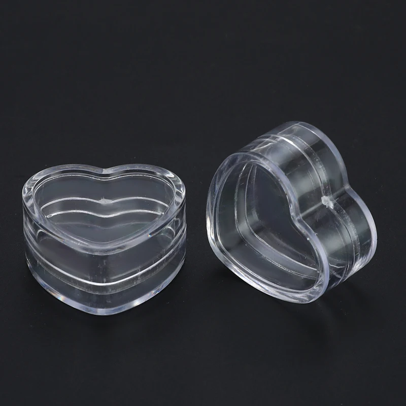 

100PCS Empty Makeup Container Plastic Heart Shape Cream jar Cosmetic Case Transparent Bottle