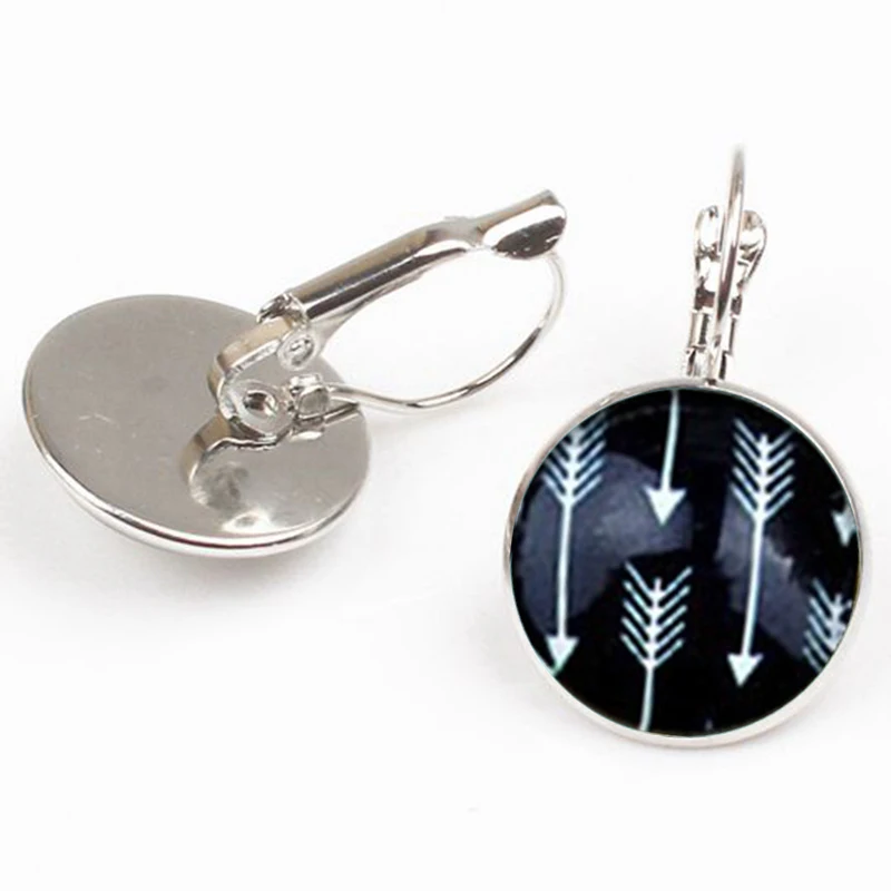 Милые яркие цветные серьги ручной работы со стрелкой фото кристаллом подвеской