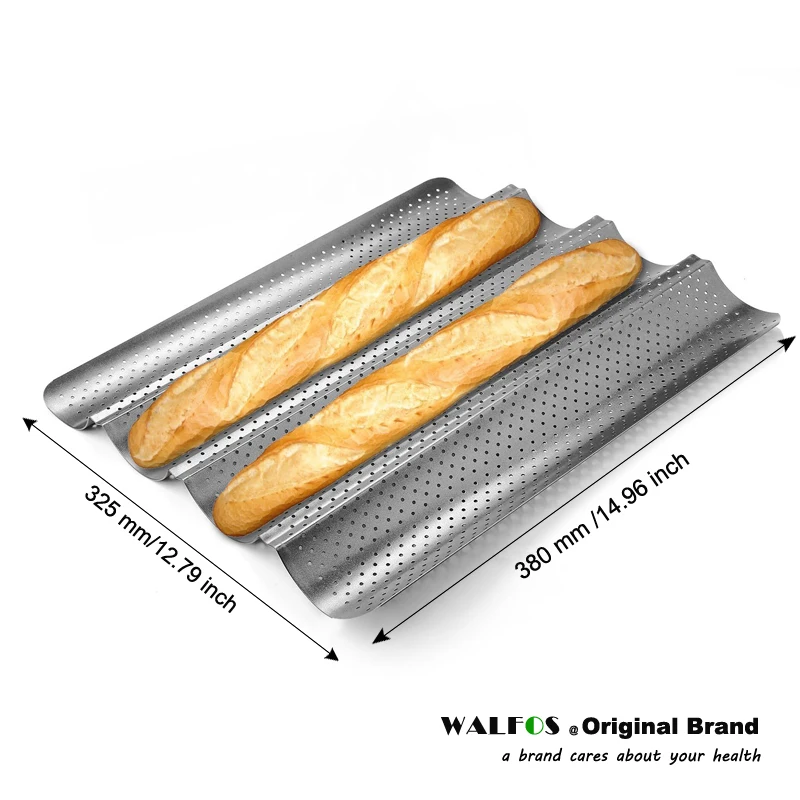 

100% Food Grade Carbon Steel 4 Groove 2 Groove Wave French Bread Baking Tray For Baguette Bake Mold Pan