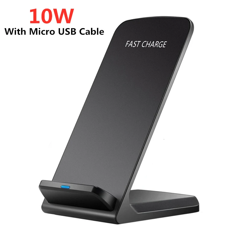 10W With Micro USB DCAE 15 Вт Qi Беспроводное зарядное устройство для samsung S10 S9 Note 10 9 10 Вт Быстрая зарядка подставка для iPhone 11 Pro XS XR X 8 USB C Быстрая зарядка - Тип штекера: 10W With Micro USB