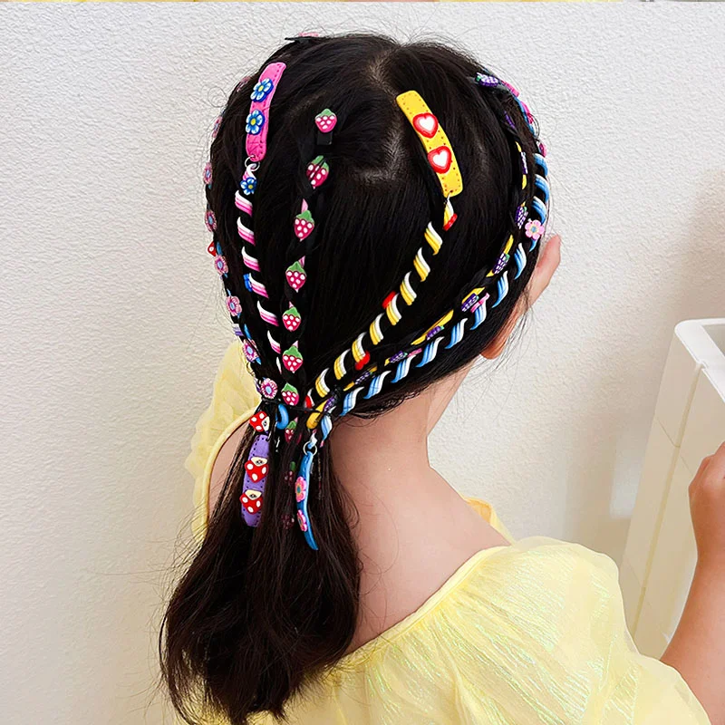 

Новинка милый красочный мультяшный Хрустальный длинный спиральный ободок для девочек милый детский стиль для волос декоративные заколки п...