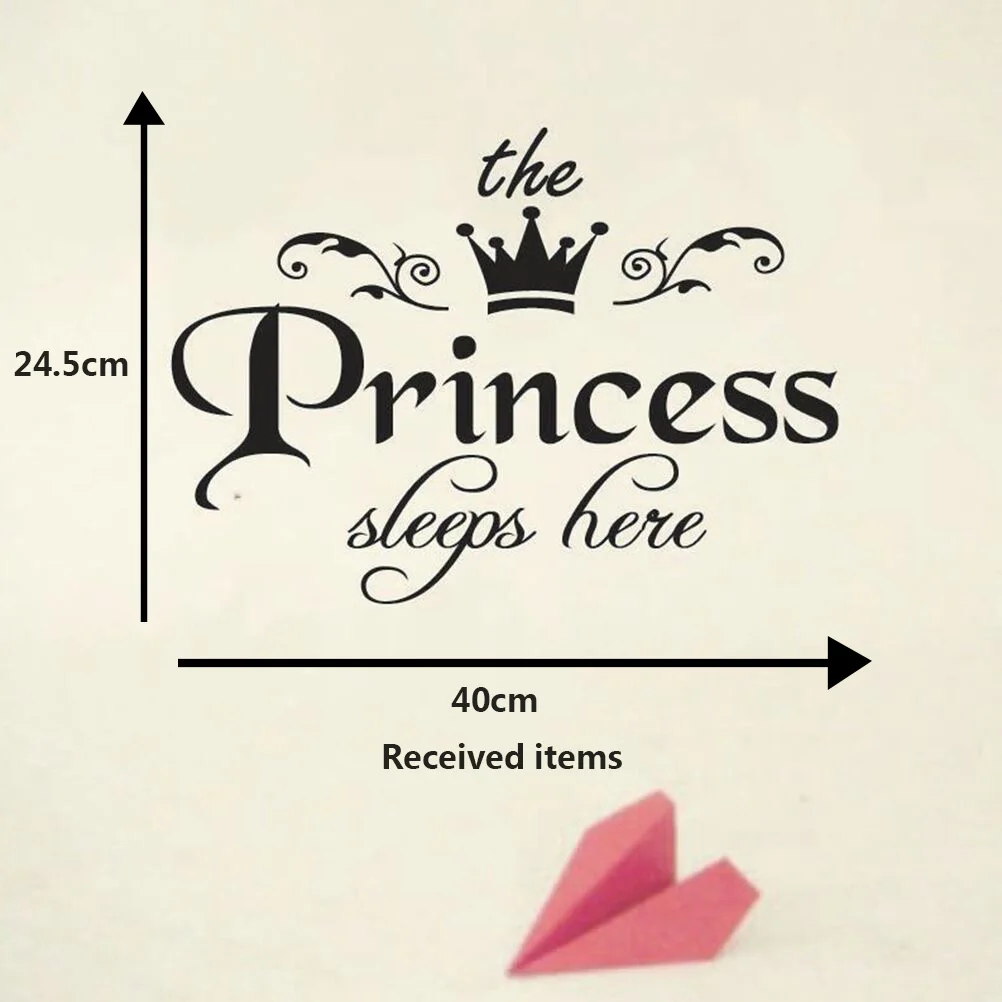 

The Princess Sleep Here Vinyl Wall Stickers For Kids Room Wall Decals Home Decor Wall Art Quote Bedroom Wall paper 1pc
