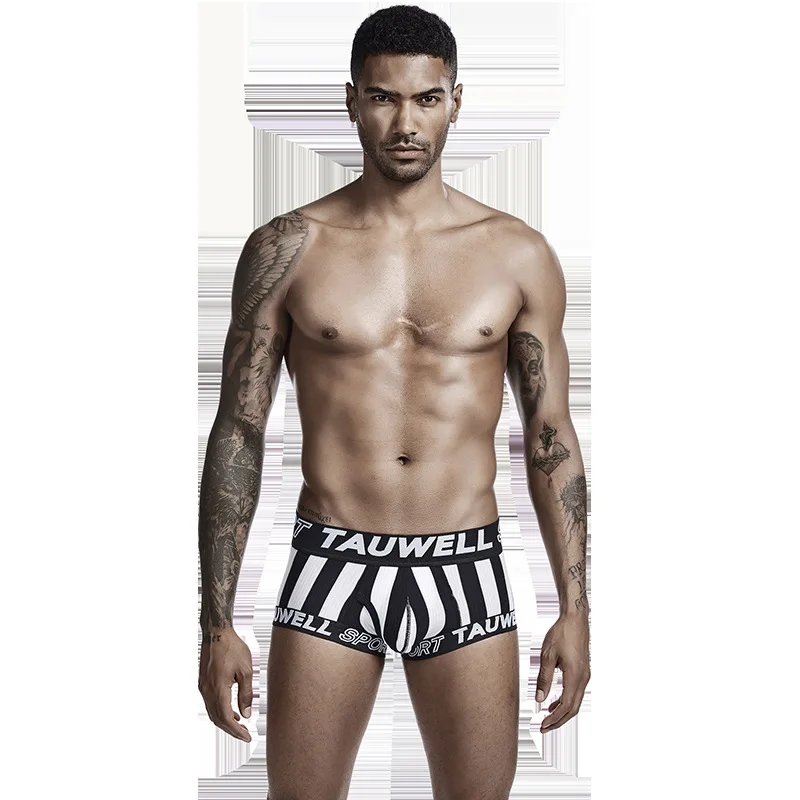 

Новое мужское нижнее белье в Вертикальную Полоску, модные сексуальные хлопковые удобные дышащие боксеры с заниженной талией, брифы