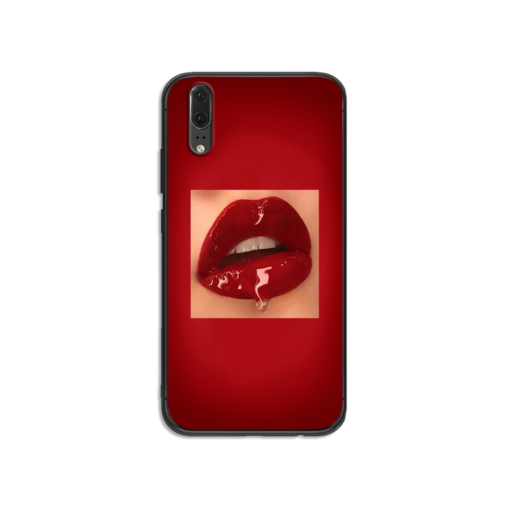 Чехол для телефона с изображением красных котов губ Для huawei p20 p 30 lite Pro P smart mate 10 Y9