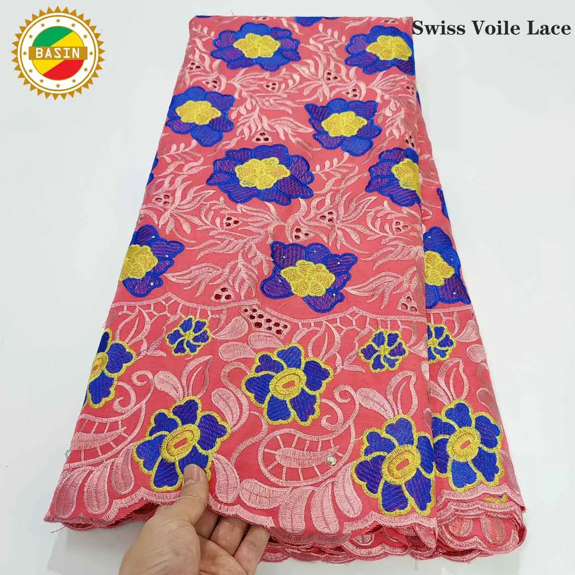 Синее корейское Сетчатое Тюлевое кружево с 3D цветочным узором для свадебных