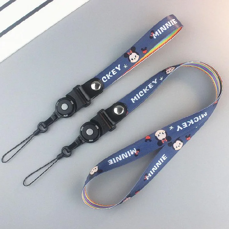 

2021 Disney Minnie Donald Duck Long Style Hanging Neck Keychain Lanyard Accessories ID Card Badge Holder Keychain DIY Lanyards