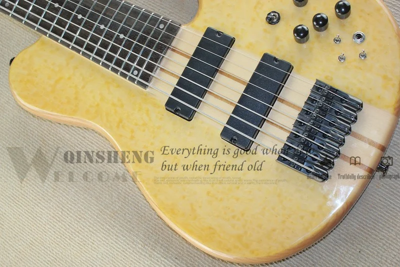 Presell Factory Custom 7 струн бас-гитара fode Bass Birdseye Maple Фанера 5 мини Swtich активная батарея |