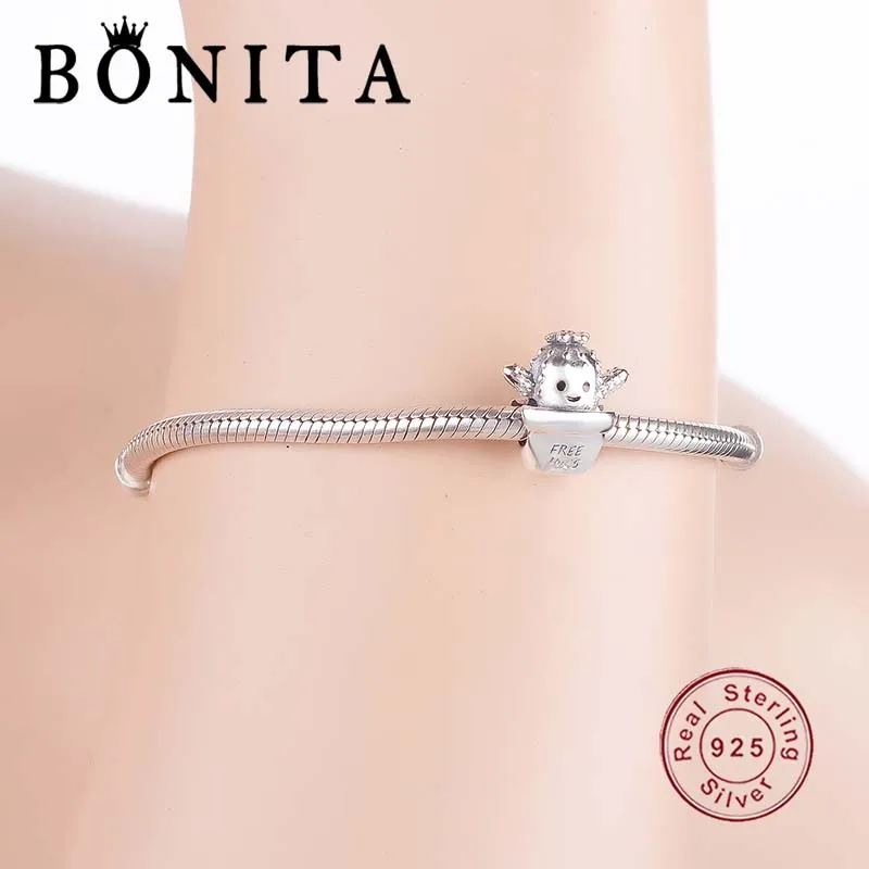 Оригинальный Шарм-обнимашка из стерлингового серебра 925 пробы кактус подвеска