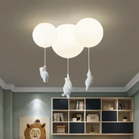 post modern cartoon bear ceiling lights warmth pendant lamps nordic childrens room bedroom lamp living room decor light fixture