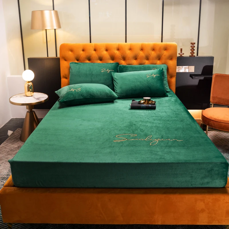 Эластичная натяжная простыня с украшением в виде кристаллов бархат матраса