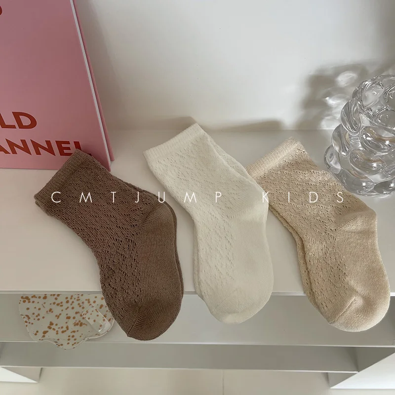 Летние дышащие тонкие хлопковые носки для маленьких мальчиков и девочек 5 пар/лот