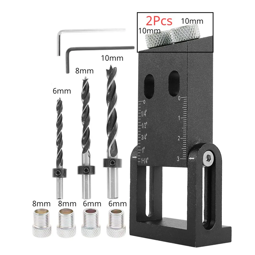 

15PCS Pocket Hole Jig Kit Woodworking Guide Oblique Drill Angle Hole Locator Connect The Installation Tool Power Tools