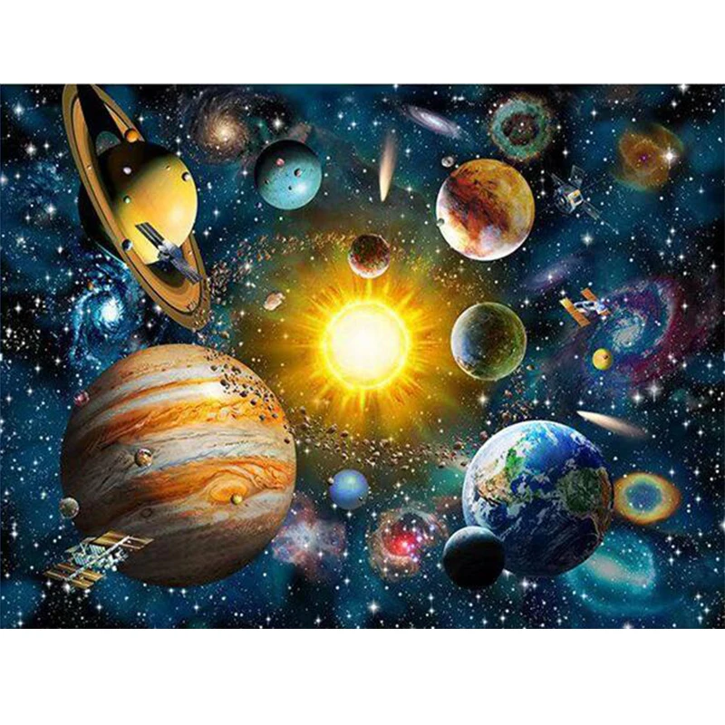 Алмазная 5D Вышивка сделай сам солнечная система Вселенная полная круглая