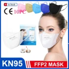 10 шт. маски Aldult's KN95 Mascarillas однотонные FFP2 CE маски Mascarillas FPP2 маски для лица дышащие маски для лица