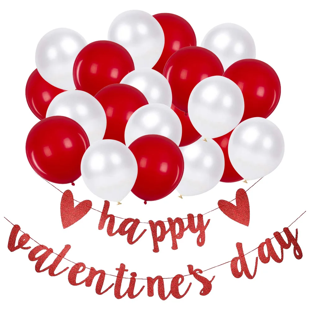 Happy Valentine's Day Latex Balloons Hanging Banner Valentines Day Gifts Balloons Decoration Party Decoration
