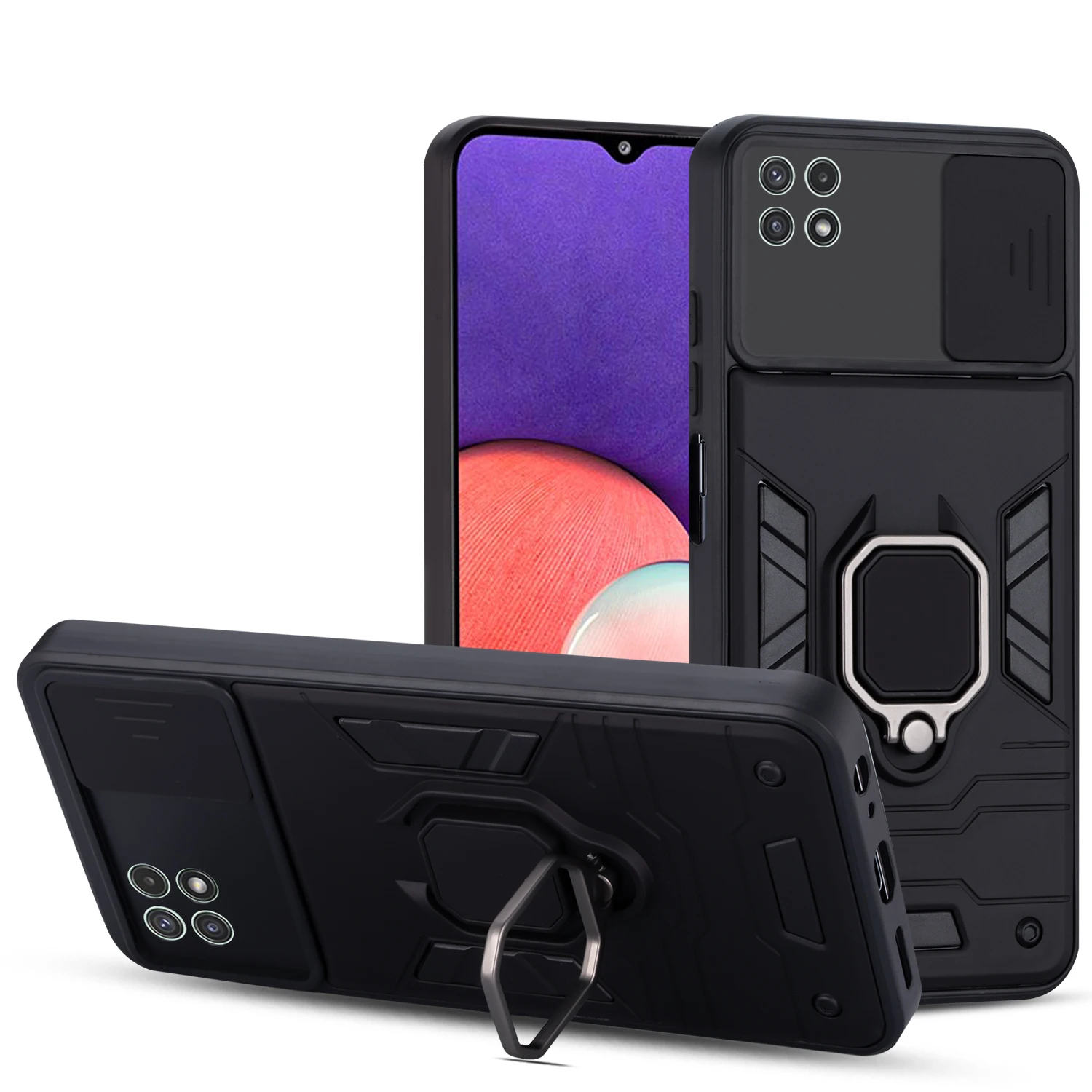 

Push the window Armor Magnetic Rotatable Ring Bracket Phone Case For Samsung Galaxy A12 Nacho A32 A52 A72 A22 A42 4G 5G PC Cover