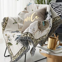 soft hand feeling sofa towel knitting throw blanket anti dust decorative furniture couch cover blanket embroidered