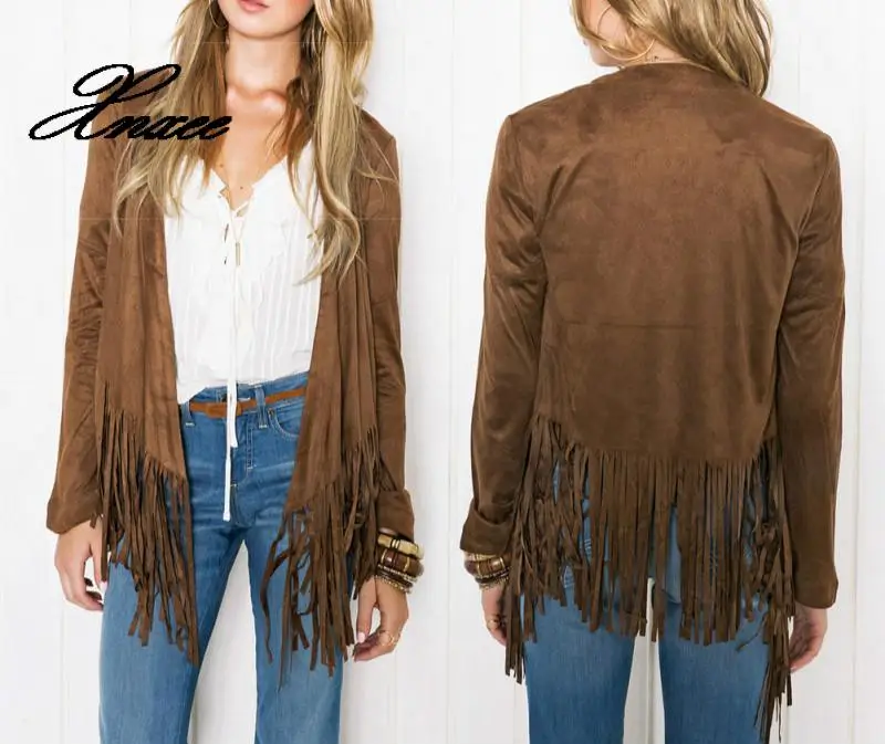 

Xnxee Autumn Fashion Women Long Sleeve Tassel Cardigan Sweater Jacket Casual Coats Outwear