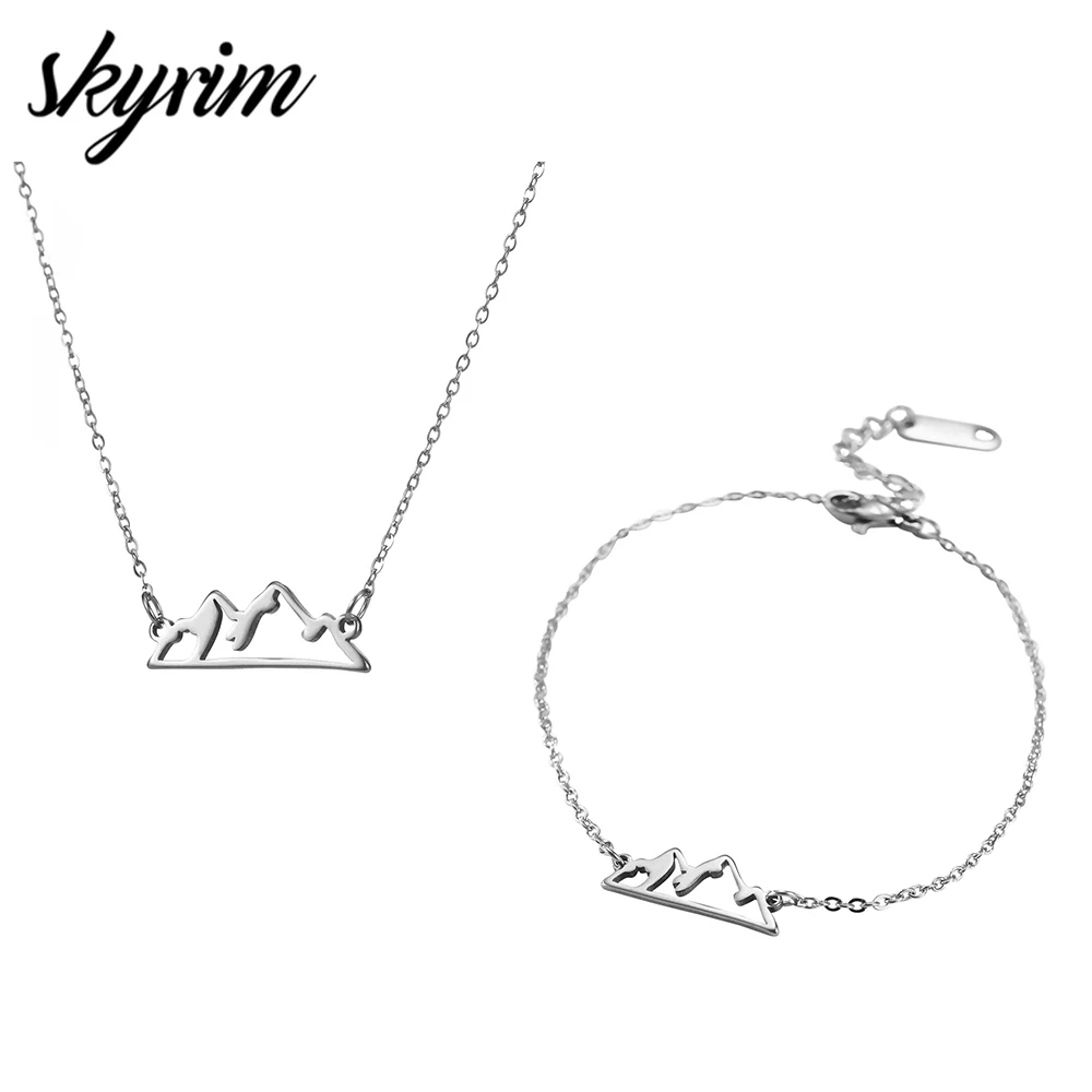 Свадебные ювелирные наборы Skyrim из нержавеющей стали ожерелье с подвеской