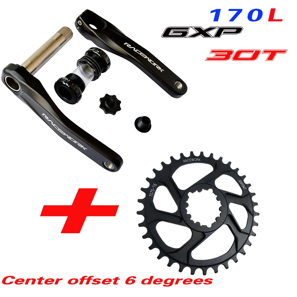 GXP30T 6degrees Fahrrad kurbel гоночный велосипед MTB GXP Kurbel алюминиевый легиер Mit Boden Kurbel 170 crank platte rot 32 T 34 T 36 T 38 T - Цвет: GXP30T 6degrees