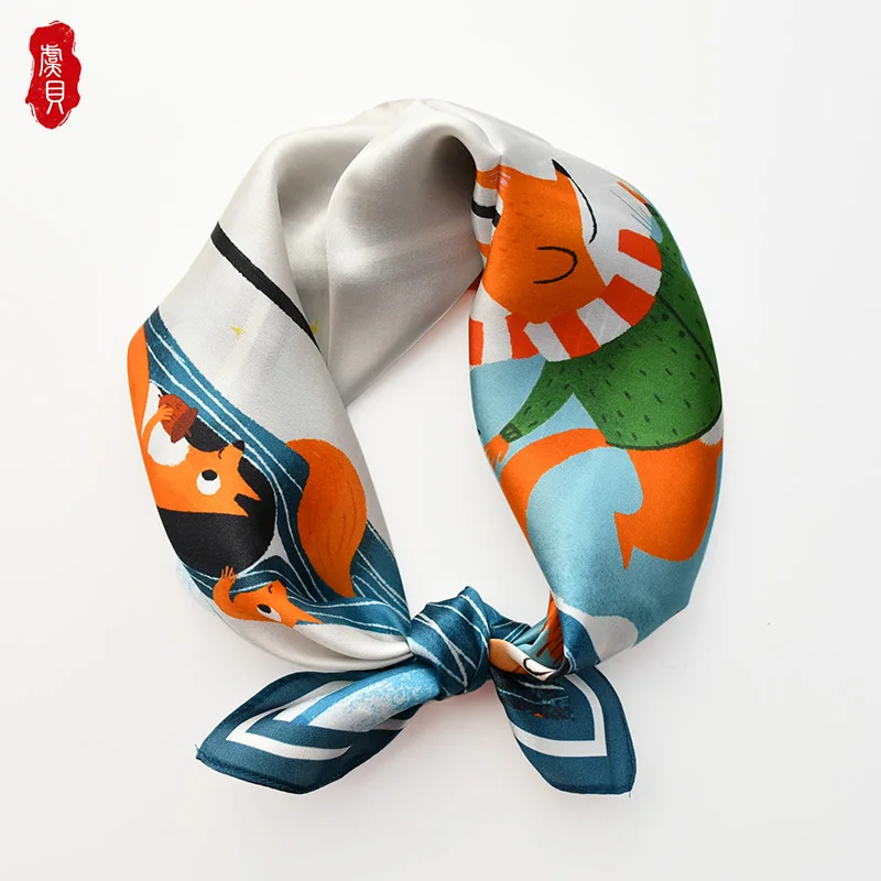 Шарф женский из натурального шелка 50 см