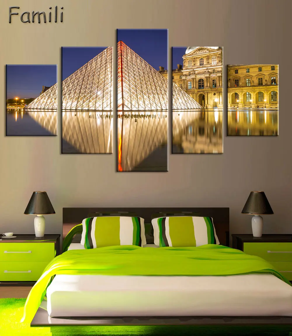 

5 panel canvas art Paris Arc de Triomphe Wall Painting Canvas Europe City Urban Street Scene Prints Impressionism Art Picture No