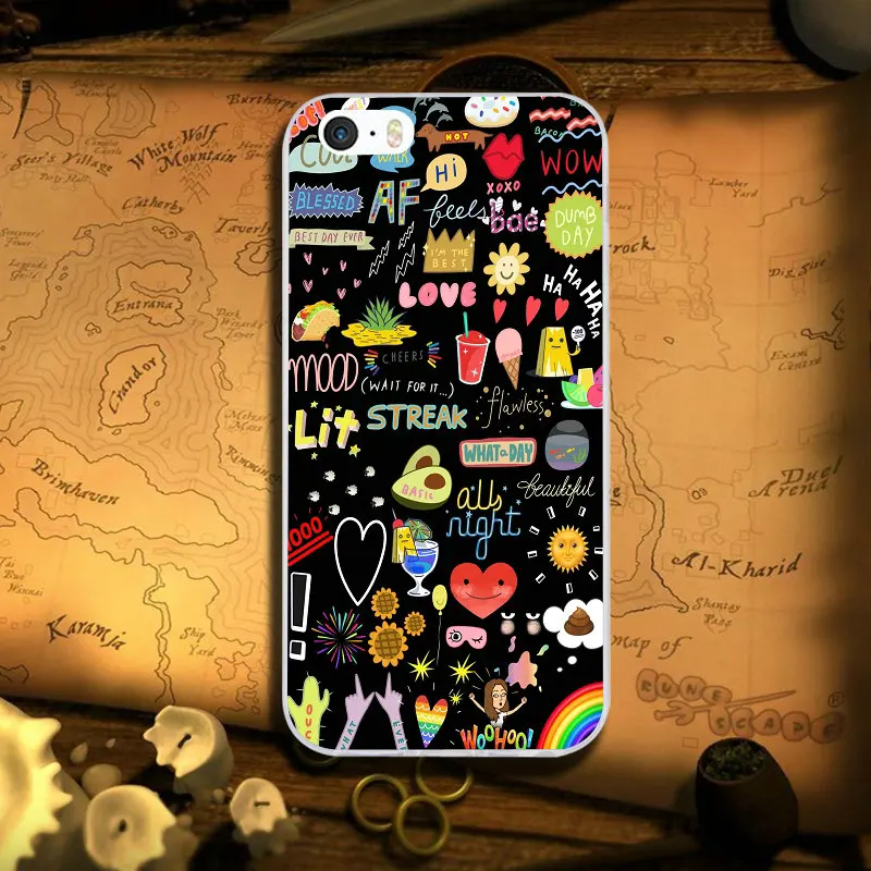 Image 1 Мягкий силиконовый чехол из ТПУ для мобильного телефона iPhone X XR XS Max 10 7 6 6s 8 Plus 4 4s 5 5S SE 5C Coque Bags Vsco Logo Collage - Цвет: Image 1