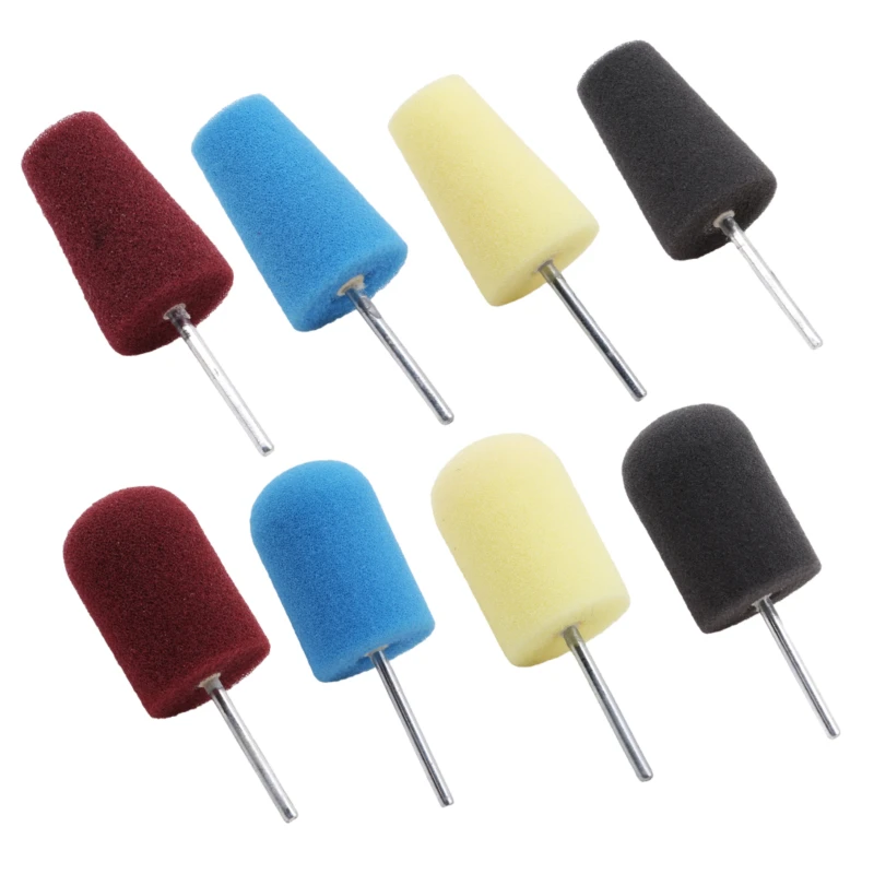 

Wine Red Small Cone Wheel Sponge Steel Ring Car Corner Door Handle Cleaning Polishing Sponge Practical Clearning Tools