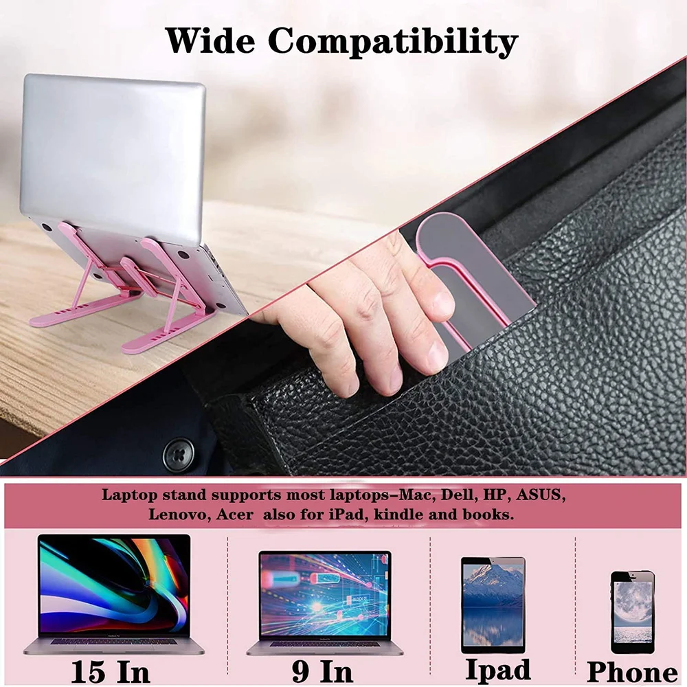 

Laptop Stand Foldable Portable Notebook Support Laptop Base Holder Adjustable Riser Bracket for Laptop & Tablet Accessories