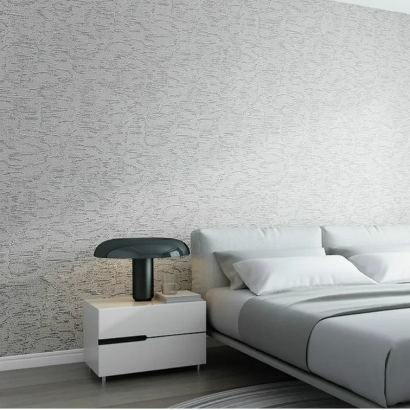 

Modern Minimalist Fashion Solid Color Wall Paper Plain Silver Texture Silver Beige Gray Waterproof Wallpaper Roll Home Decor