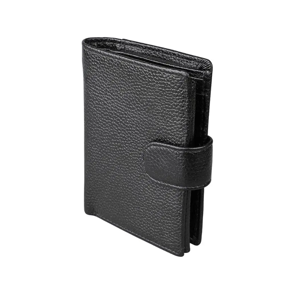 Кошельки для мужчин Роскошные из натуральной кожи черные кредитные карты RFID