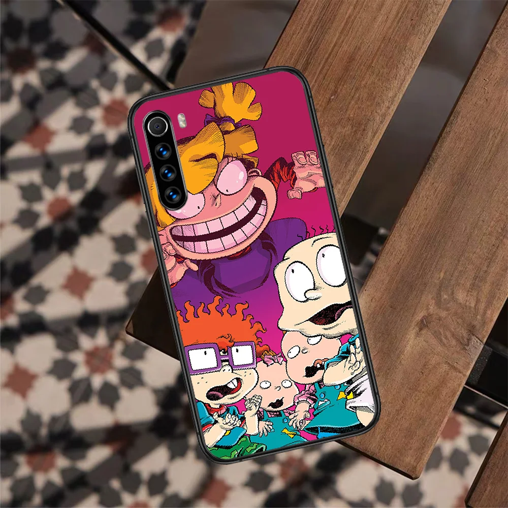 

Funny Children R-Rugrat Phone Case For XIAOMI Redmi Note 9 8 7 6 S A 10 A T S PRO K40 black Back 3D Etui Trend Bumper Silicone