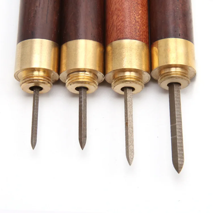 

Diy Leather Handcraft Tools Diamond Cones Poking Holes Leather Perforated with Lid Diamond Cones Wooden Handle 3/4/5 / 6mm
