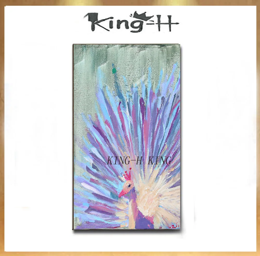 Чистая ручная роспись Красочная картина животных акриловая маслом с