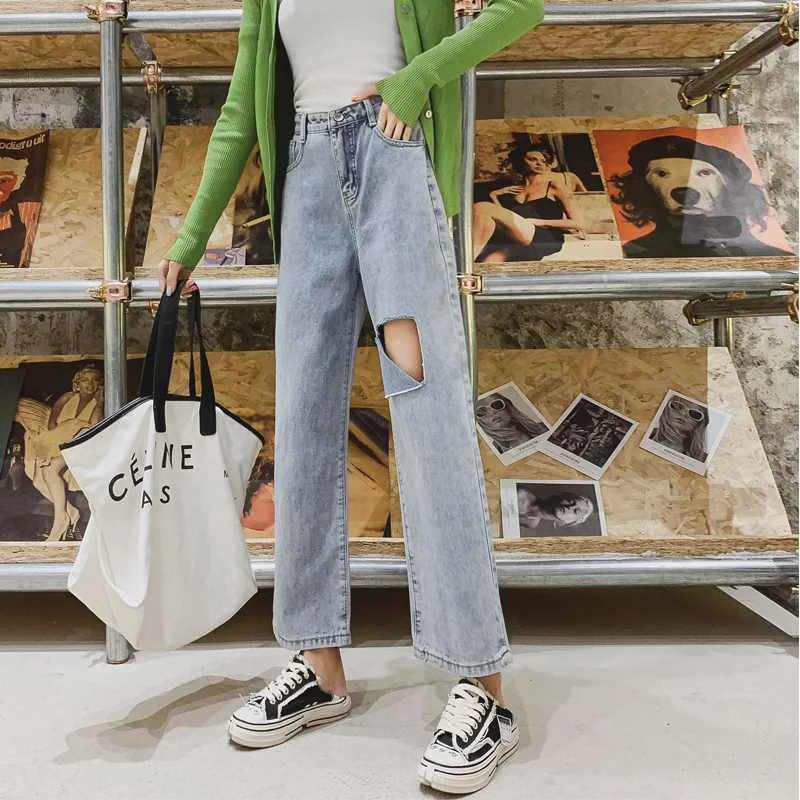 Хлопковые осенние красные брюки в Корейском стиле сеточку с широкими штанинами