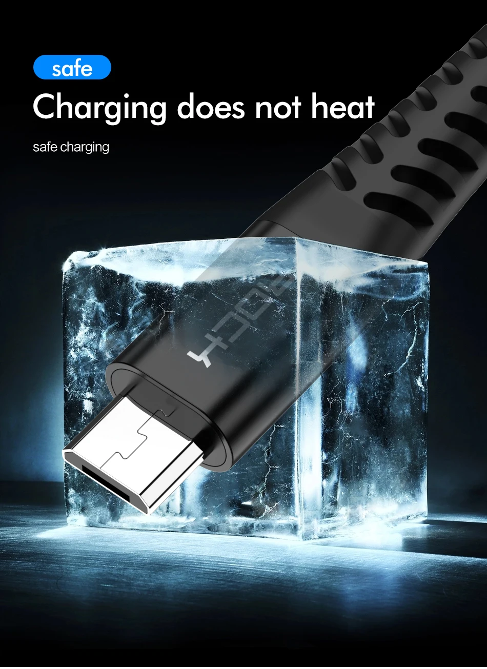 ROCK 1 м 2 м микро USB кабель 3 А Быстрая зарядка для samsung Xiaomi huawei Android мобильный телефон кабель для передачи данных провод микро быстрое зарядное устройство кабель