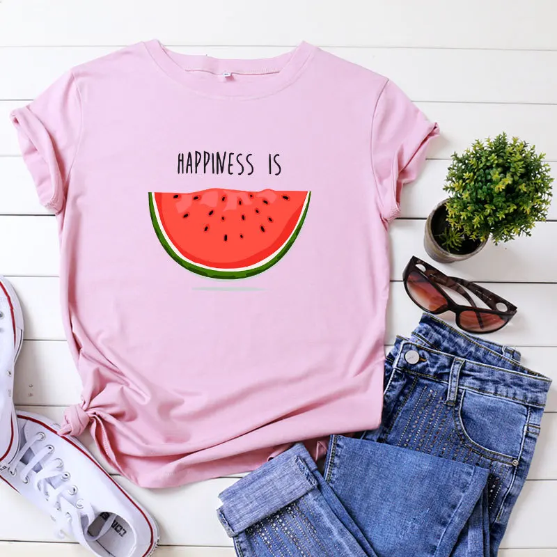 Не упустите возможность с принтом в виде арбуза женские футболки коротким