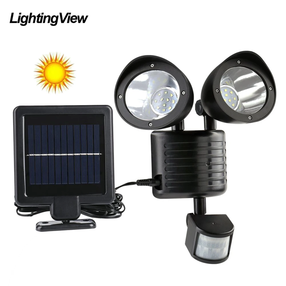 22 светодиодный двойной детектор движения сенсор Солнечный свет уличное охранное