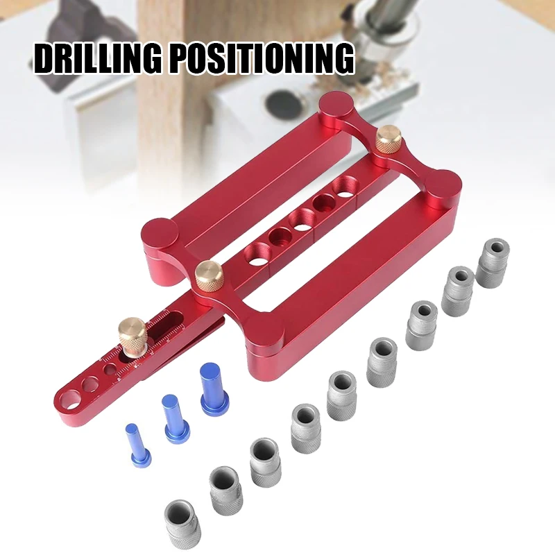 

Self Centering Dowelling Jig Kit 6/8/10m Wood Dowel Hole Drilling Guide Woodworking Tool Punch Positioner CLH@8