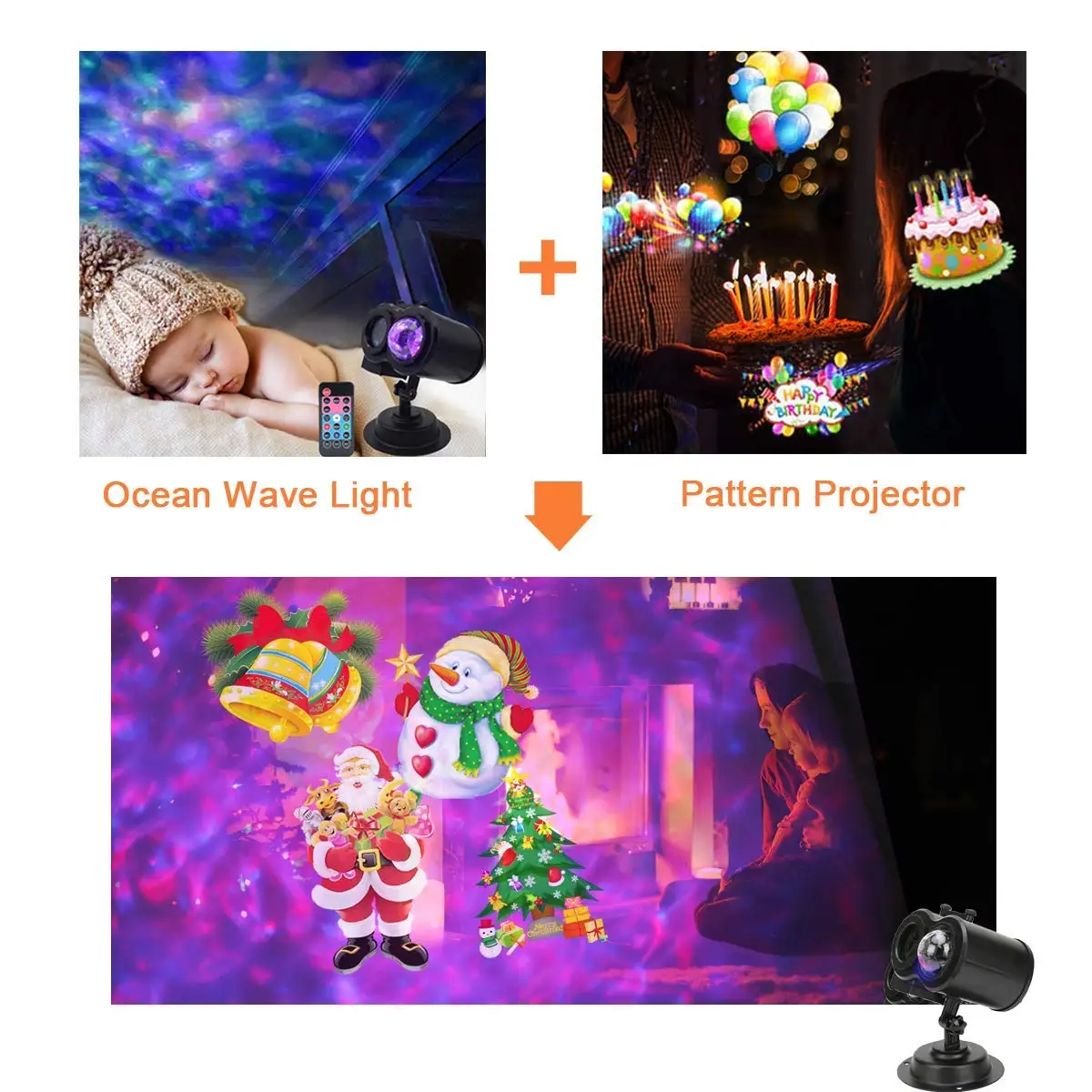 Projector Light Ocean Wave Halloween Christmas Decorative with Timer 16 Slides Remote 15 Co | Дом и сад