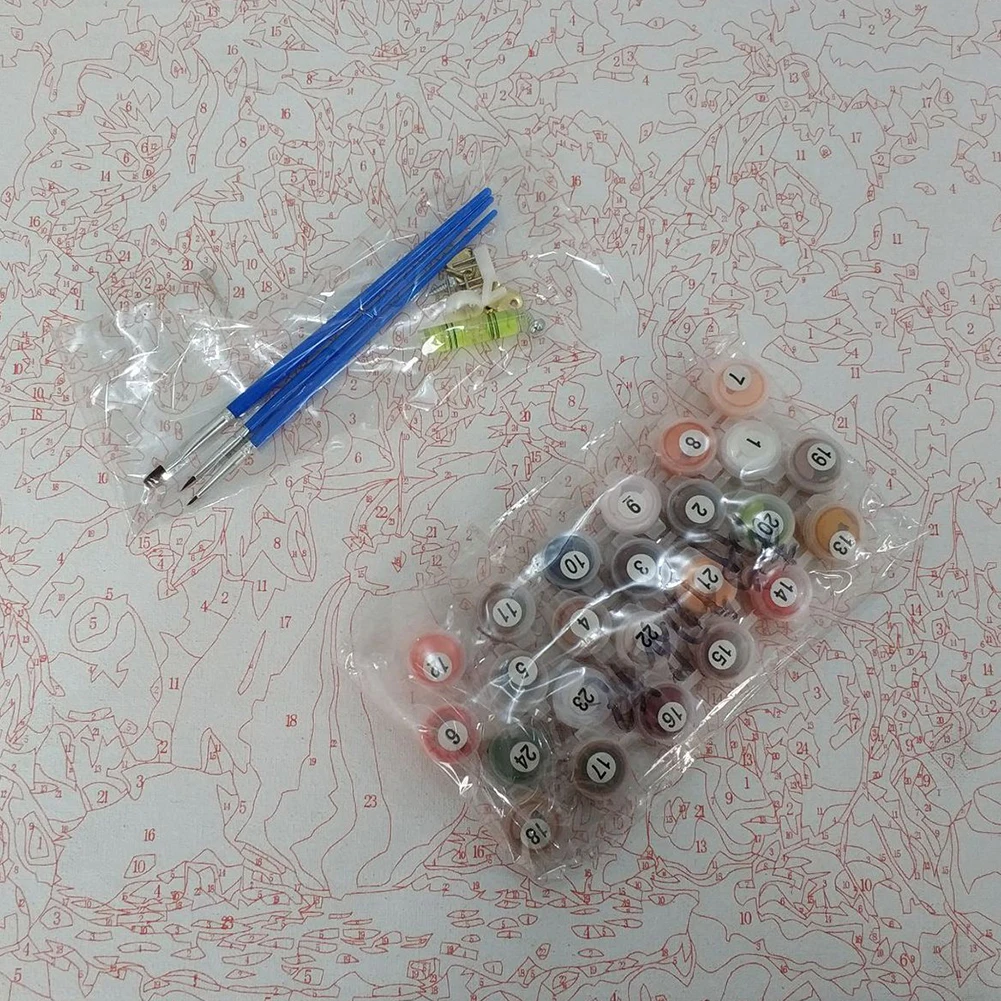 

Flower DIY Oil Painting Frame Tulip Flowers DIY Painting By Numbers Kit Modern Wall Art Picture Living Room Home Decor