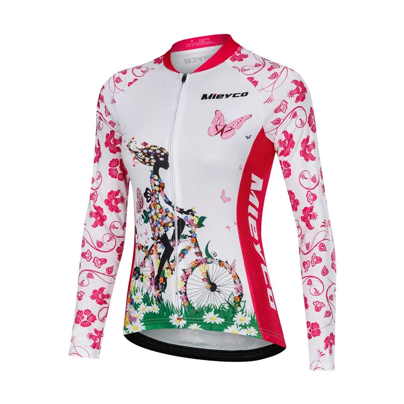 Серый Animal Cartoon Cycling Jerseys Bike Wear Uniform Cycling Clothing Long Sleeve MTB Bicycle Jersey Ropa Ciclismo Women Jersey - Цвет: Серый