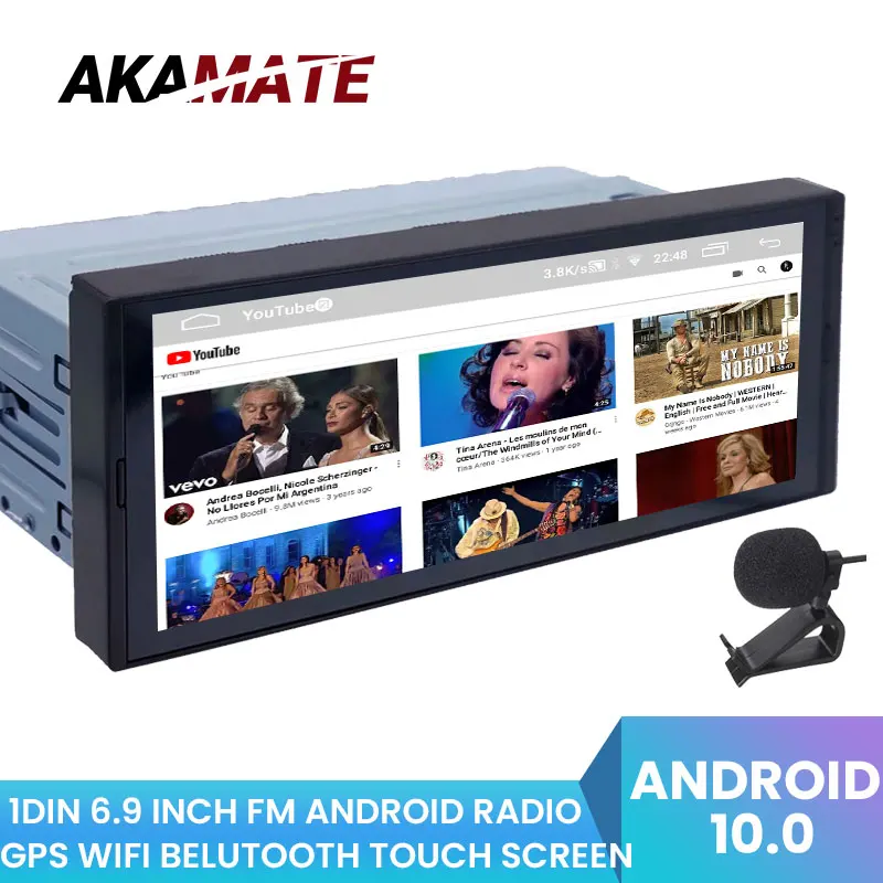 Универсальное автомобильное радио 1din автомобильный видеоплеер Android Wi-Fi Bluetooth GPS FM