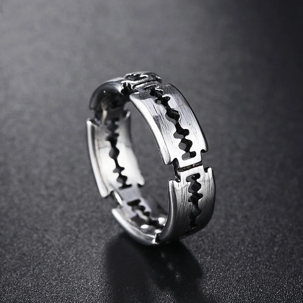 

Korean Version Of Simple Razor Blade Men's Ring Punk Stainless Steel Couple Rings For Men Women Fashion Jewelry Gifts