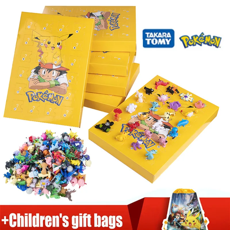 

Genuine 24Pcs Set Box Pokemon Anime Cartoon Action Figure Pikachu Cute Pet No Repeat Model Doll Birthday Best Toy Gifts For Kids
