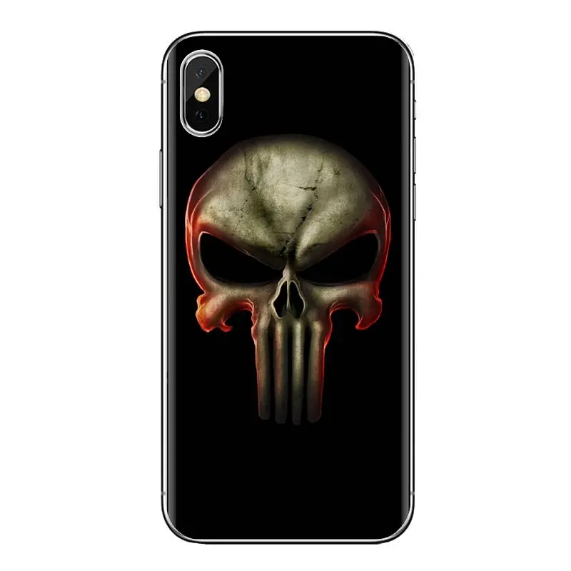 For Samsung Galaxy J1 J2 J3 J4 J5 J6 J7 J8 Plus 2018 Prime 2015 2016 2017 comic The Punisher Skull Metal Soft Transparent Covers |