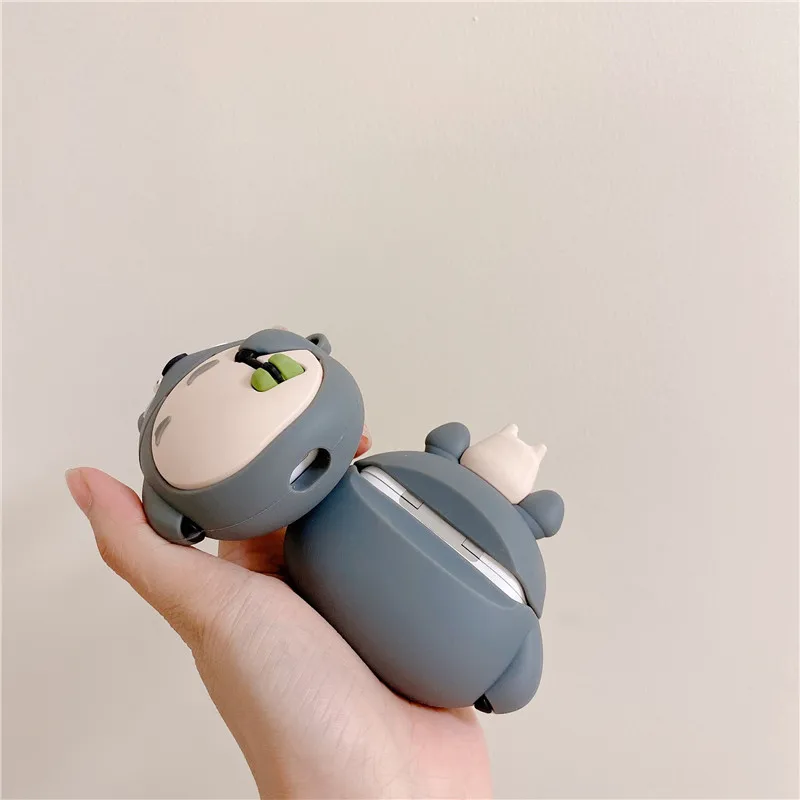 Чехол для наушников AirPods 2 3 Pro мягкий с японским 3D рисунком Тоторо беспроводных