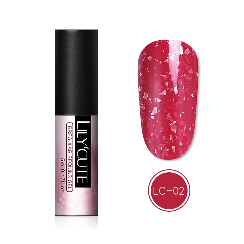 FlaKies 2 LILYCUTE, 5 мл, платиновая блестка, блестящий Гель-лак, блестящий, впитывающий УФ-лак, для маникюра, Базовое покрытие, грунтовка, Гибридный гель - Цвет: FlaKies 2